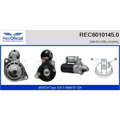 Motor de partida RECOFFICIAL REC6010145.0