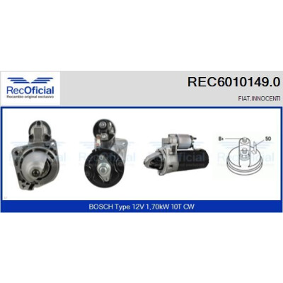 Motor de partida RECOFFICIAL REC6010149.0