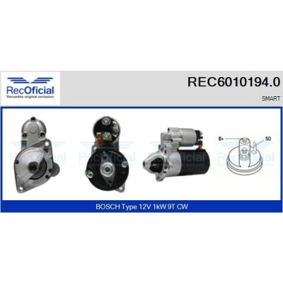 Motor de partida RECOFFICIAL REC6010194.0
