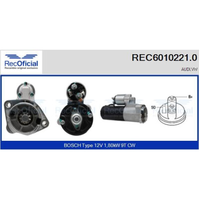 Motor de arranque RECOFICIAL REC6010221.0