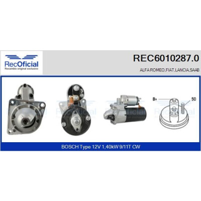 Motor de arranque RECOFICIAL REC6010287.0