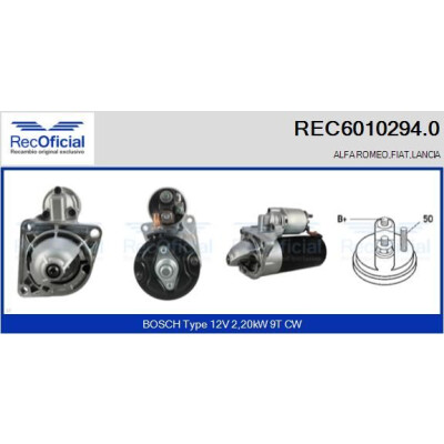 Motor de arranque RECOFICIAL REC6010294.0