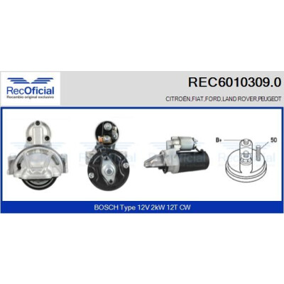 Motor de arranque RECOFICIAL REC6010309.0