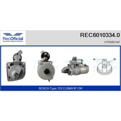 Motor de partida RECOFFICIAL REC6010334.0