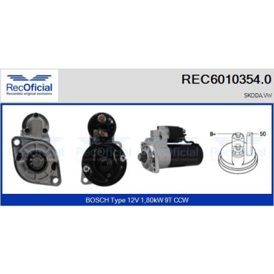Motor de partida RECOFFICIAL REC6010354.0
