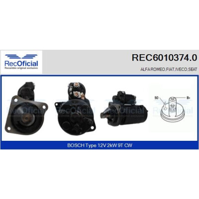 Motor de partida RECOFFICIAL REC6010374.0