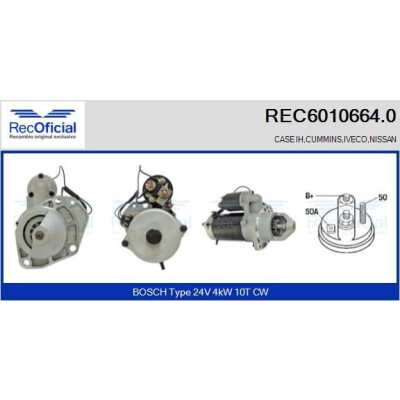 Motor de arranque RECOFICIAL REC6010664.0