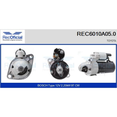 Motor de arranque RECOFICIAL REC6010A05.0