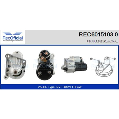 Motor de arranque RECOFICIAL REC6015103.0