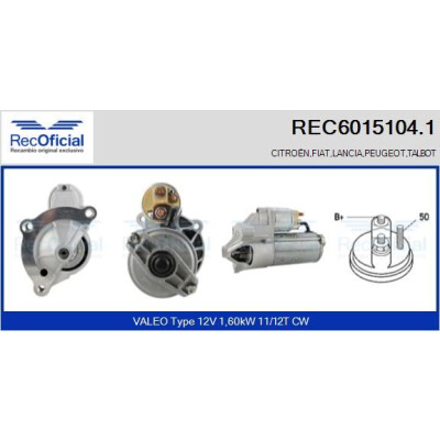 Motor de arranque RECOFICIAL REC6015104.1