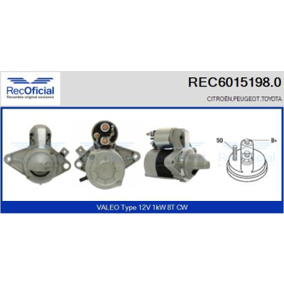 Motor de arranque RECOFICIAL REC6015198.0
