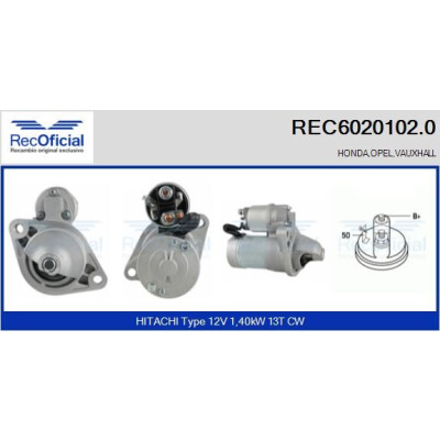 Motor de arranque RECOFICIAL REC6020102.0