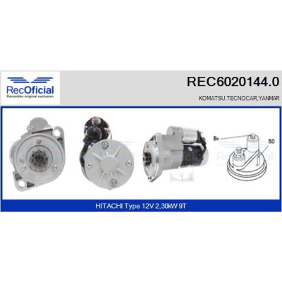 Motor de partida RECOFFICIAL REC6020144.0