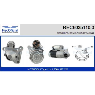 Motor de arranque RECOFICIAL REC6035110.0