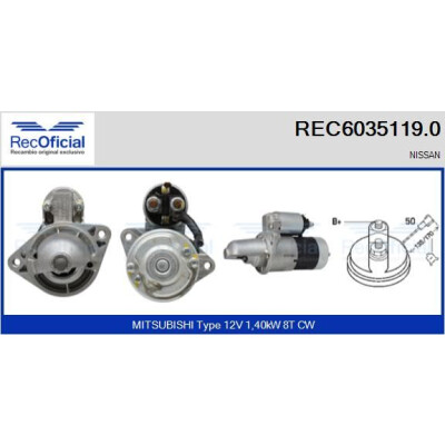 Motor de arranque RECOFICIAL REC6035119.0