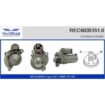 Motor de arranque RECOFICIAL REC6035151.0