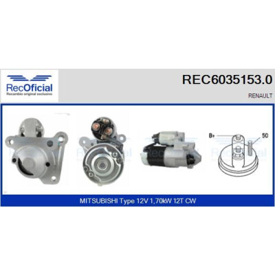 Motor de arranque RECOFICIAL REC6035153.0