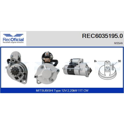 Motor de partida RECOFFICIAL REC6035195.0
