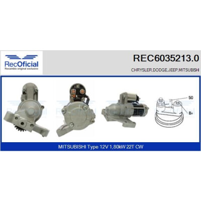 Motor de arranque RECOFICIAL REC6035213.0