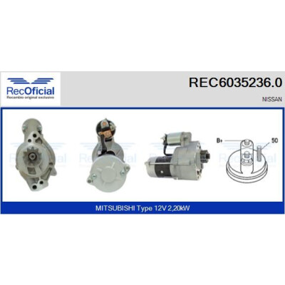 Motor de arranque RECOFICIAL REC6035236.0