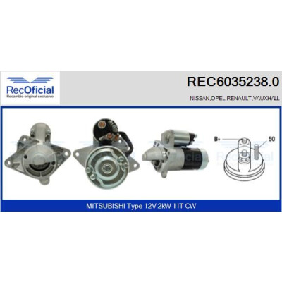 Motor de arranque RECOFICIAL REC6035238.0