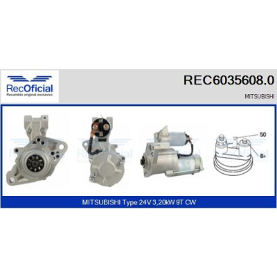 Motor de partida RECOFFICIAL REC6035608.0