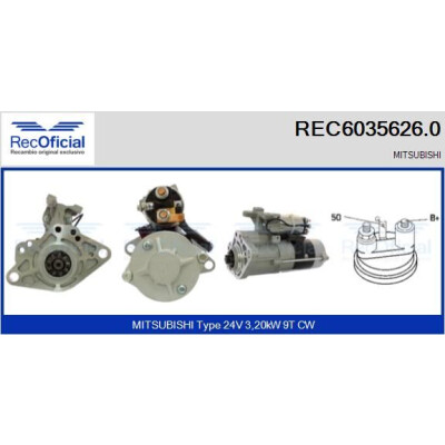 Motor de arranque RECOFICIAL REC6035626.0