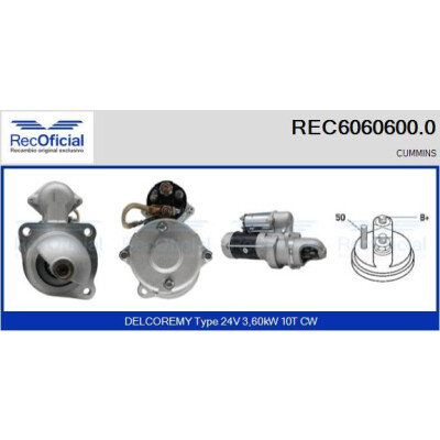 Motor de arranque RECOFICIAL REC6060600.0