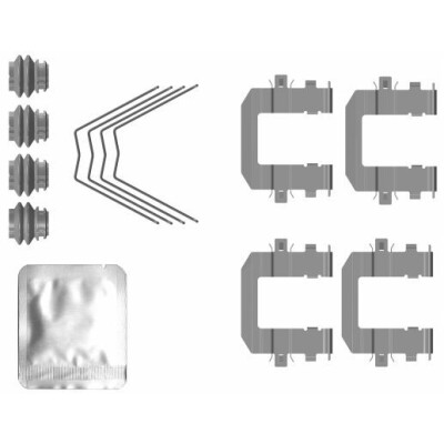 Kit de acessórios, pastilhas de freio HELLA 8DZ 355 207-001