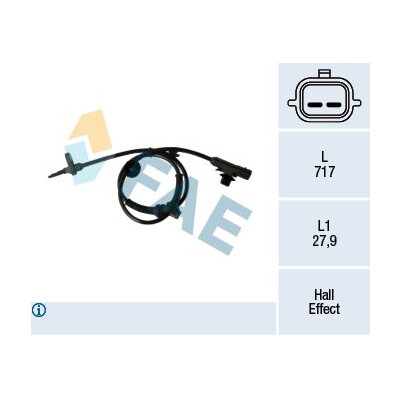 Sensor de rotações da roda FAE 78268