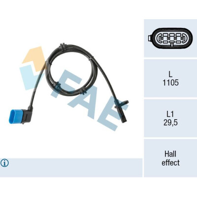 Sensor de rotações da roda FAE 78591