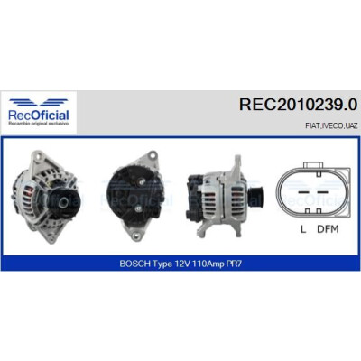 Alternador RECOFICIAL REC2010239.0