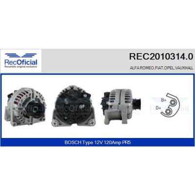 Alternador RECOFICIAL REC2010314.0