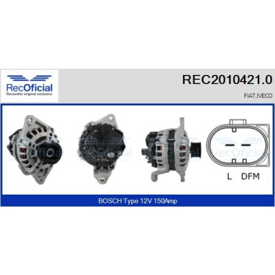 Alternador RECOFICIAL REC2010421.0