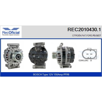 Alternador RECOFICIAL REC2010430.1