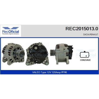 Alternador RECOFICIAL REC2015013.0