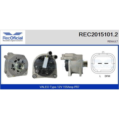 Alternador RECOFICIAL REC2015101.2
