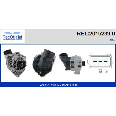 Alternador RECOFICIAL REC2015239.0