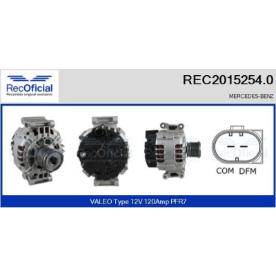 Alternador RECOFICIAL REC2015254.0