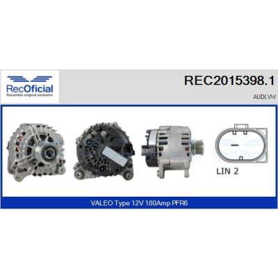 Alternador RECOFICIAL REC2015398.1
