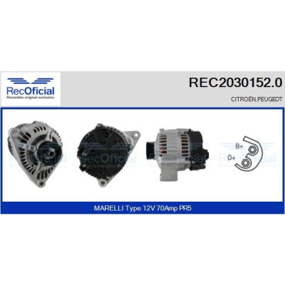 Alternador RECOFICIAL REC2030152.0
