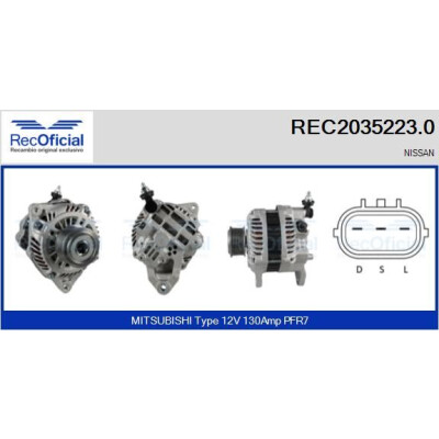 Alternador RECOFICIAL REC2035223.0