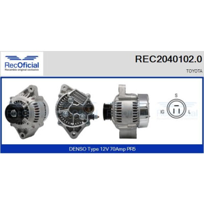 Alternador RECOFICIAL REC2040102.0