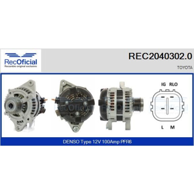 Alternador RECOFICIAL REC2040302.0