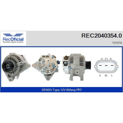 Alternador RECOFICIAL REC2040354.0