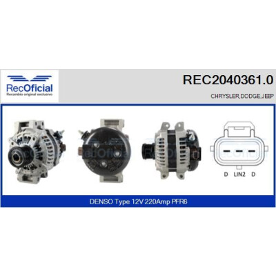 Alternador RECOFICIAL REC2040361.0