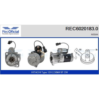 Motor de arranque RECOFICIAL REC6020183.0