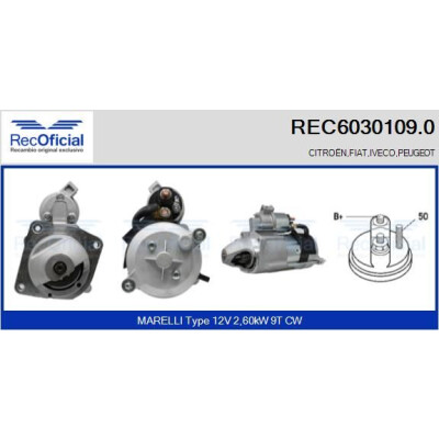 Motor de partida RECOFFICIAL REC6030109.0