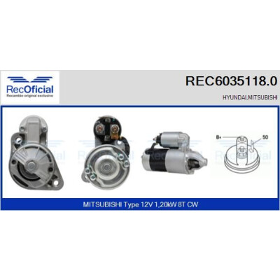 Motor de partida RECOFFICIAL REC6035118.0