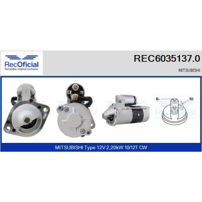 Motor de arranque RECOFICIAL REC6035137.0